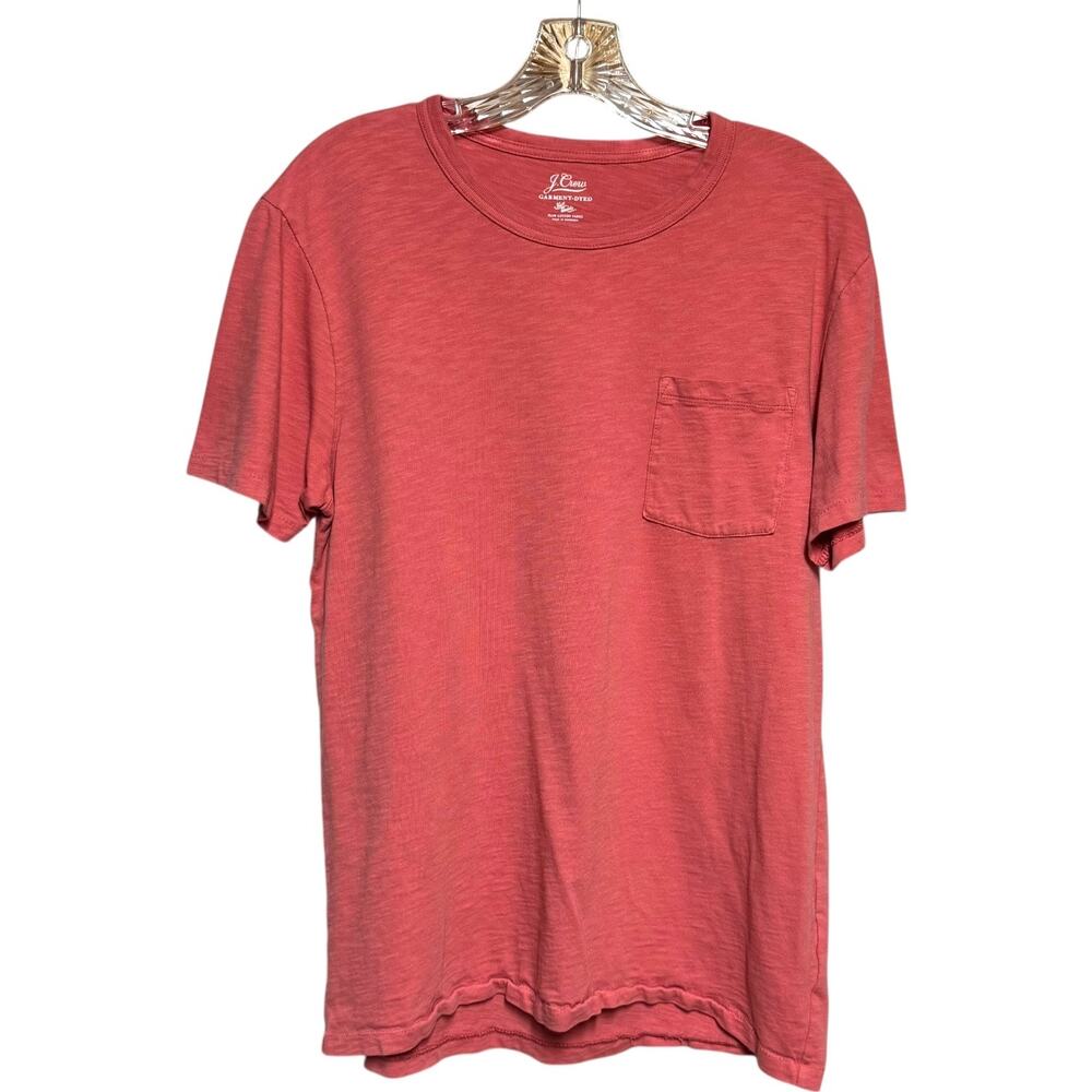 J.Crew Garment-Dyed Slub Cotton Pocket T-Shirt Pink Medium
